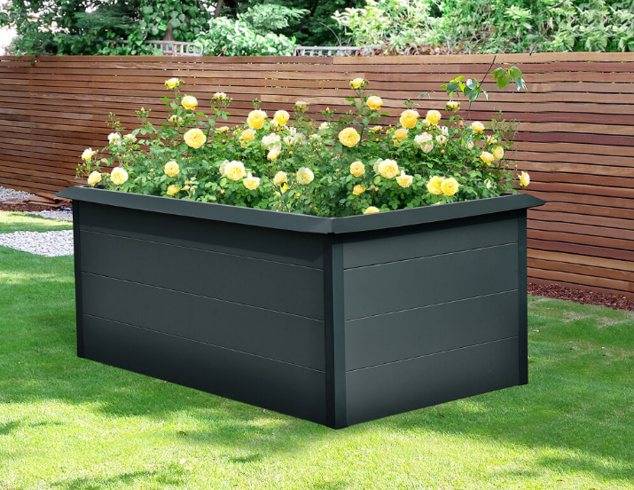 Raised Garden Bed With Yellow Flowers